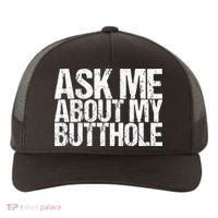 Ask Me About My Butthole Retro Funny Yupoong Adult 5-Panel Trucker Hat thumb 0