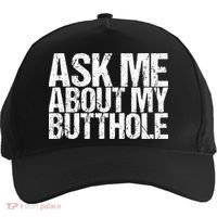 Ask Me About My Butthole Retro Funny Five-Panel Snapback Cap thumb 0