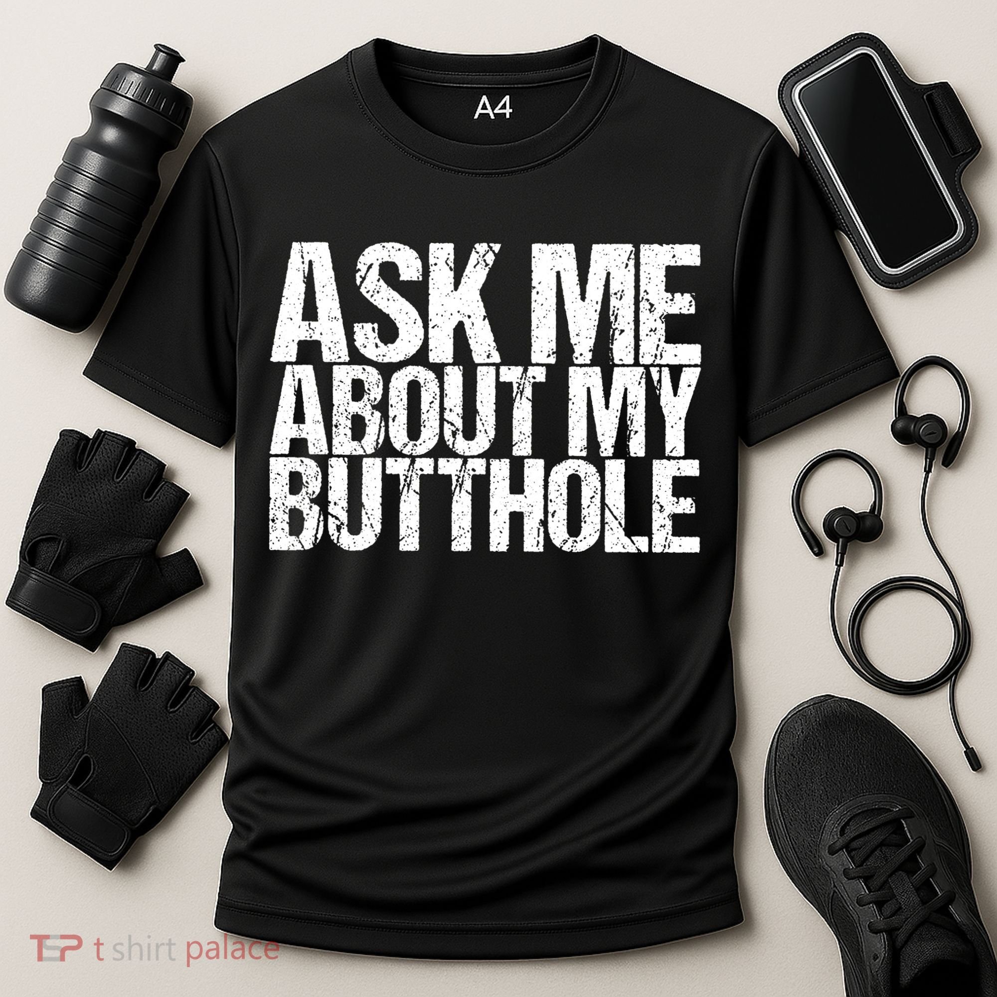 Ask Me About My Butthole Retro Funny Cooling Performance Crew T-Shirt