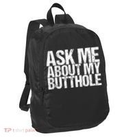 Ask Me About My Butthole Retro Funny Port Authority Crush Ripstop Backpack thumb 0
