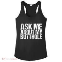 Ask Me About My Butthole Retro Funny Ladies PosiCharge Competitor Racerback Tank thumb 0