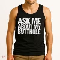 Ask Me About My Butthole Retro Funny Tank Top thumb 3