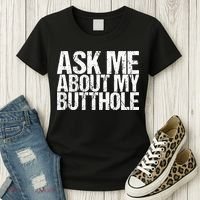 Ask Me About My Butthole Retro Funny Women's T-Shirt thumb 3