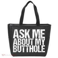 Ask Me About My Butthole Retro Funny Tote Bag thumb 0