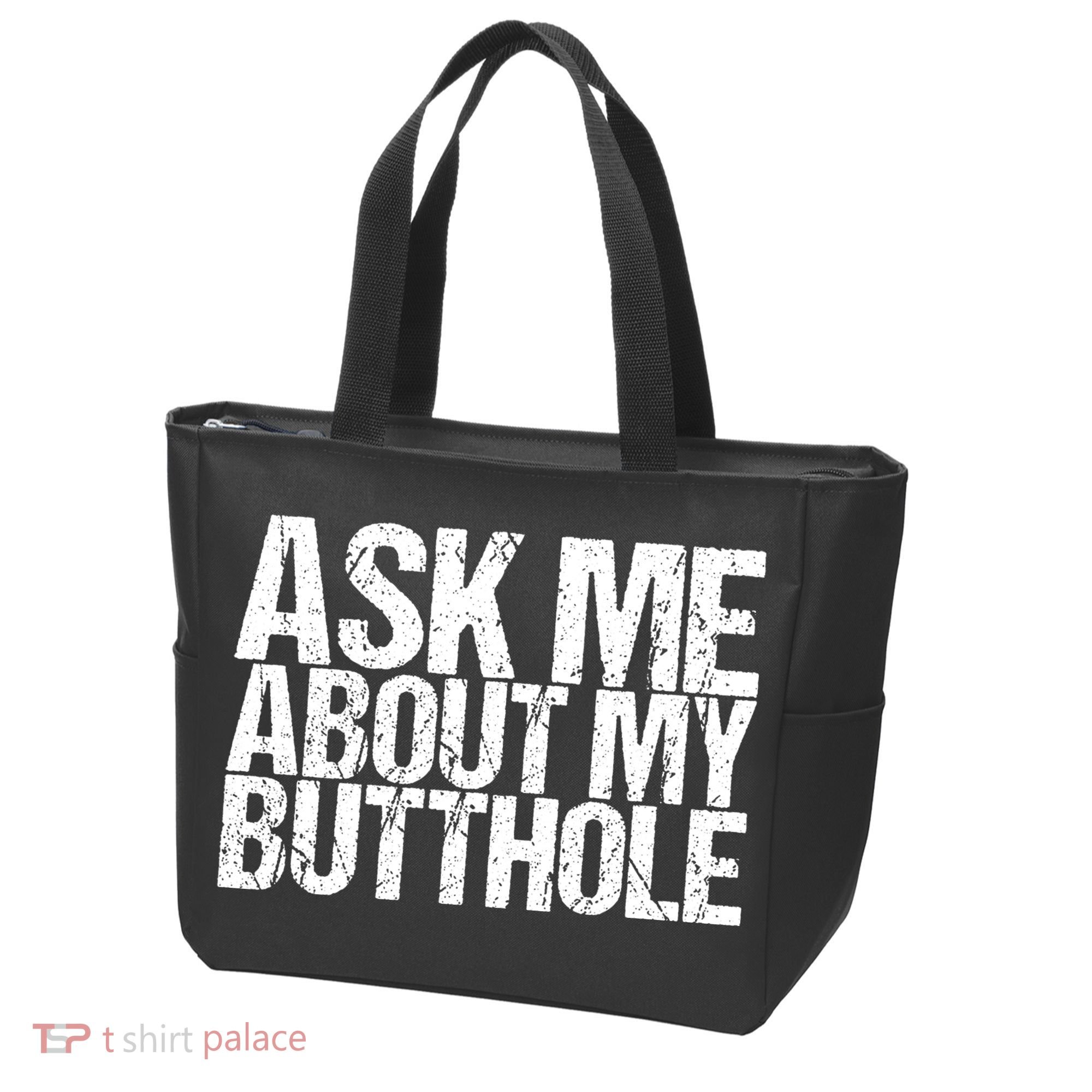 Ask Me About My Butthole Retro Funny Tote Bag