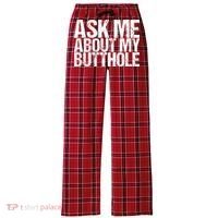 Ask Me About My Butthole Retro Funny Women's Flannel Plaid Pajama Pants thumb 0