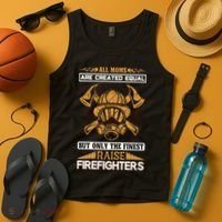 All Moms Are Created Equal But Only The Finest Raise Firefighter Tank Top thumb 4