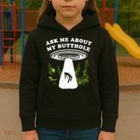 Ask Me About My Butthole Ufo Kids Hoodie thumb 3
