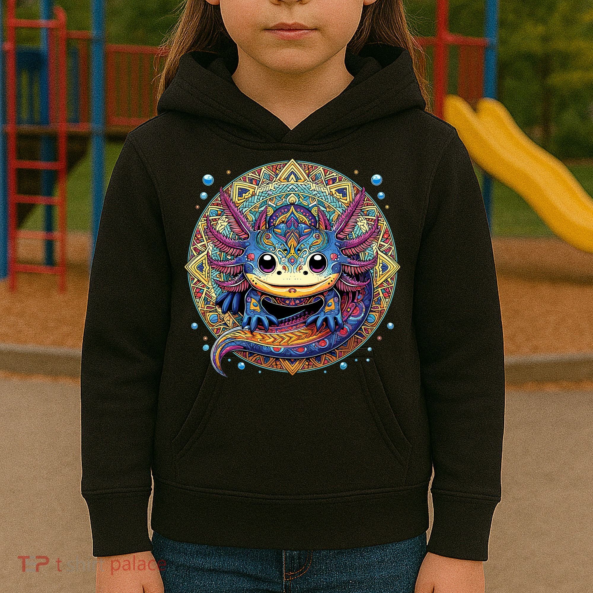 Axolotl Maya Aztec Axolot Kids Hoodie