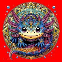 Axolotl Maya Aztec Axolot Santa Hat thumb 1