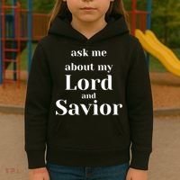 Ask Me About My Lord And Savior Kids Hoodie thumb 3