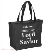 Ask Me About My Lord And Savior Tote Bag thumb 2