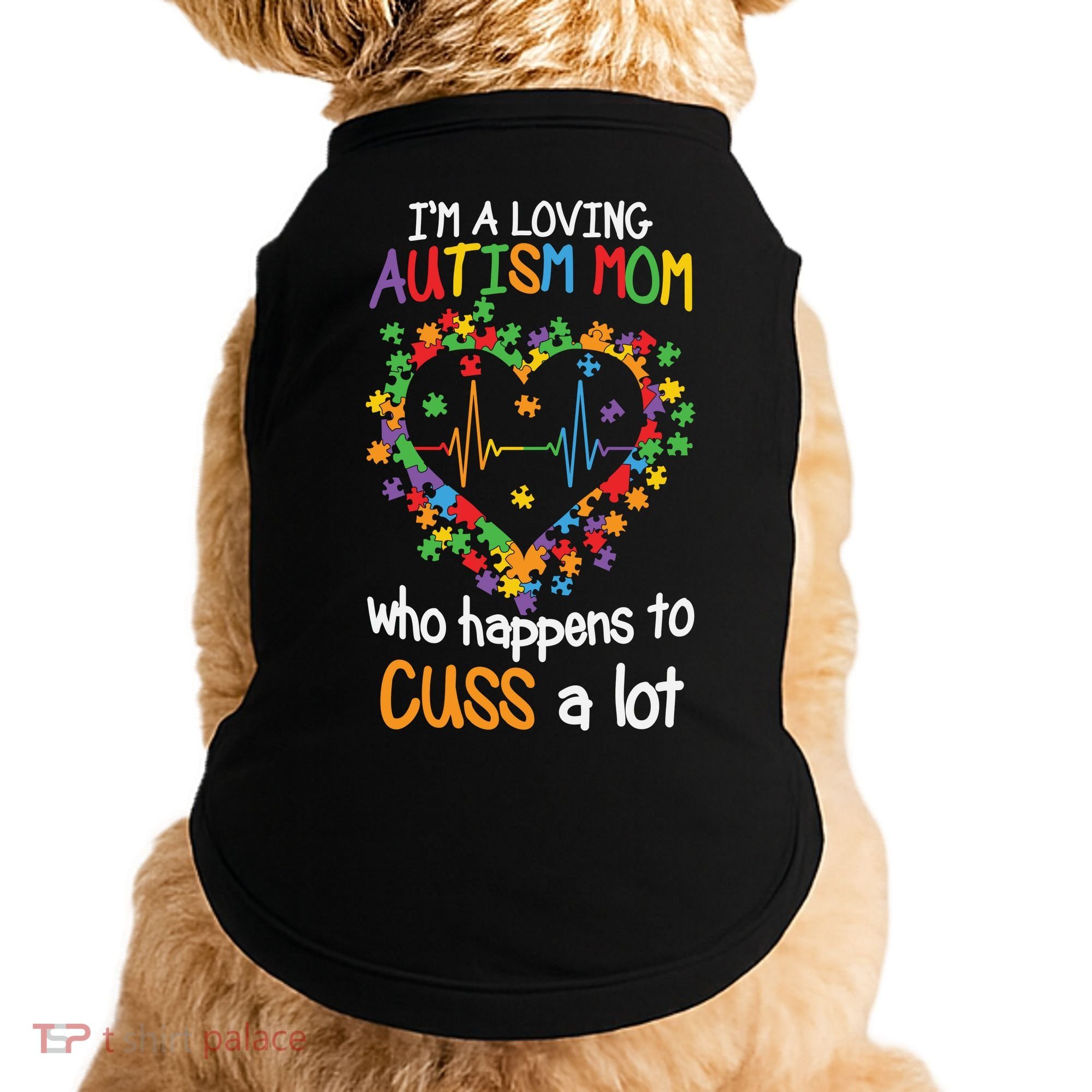 Autism Mom Autism Heart, Autism Puzzle Doggie Tank