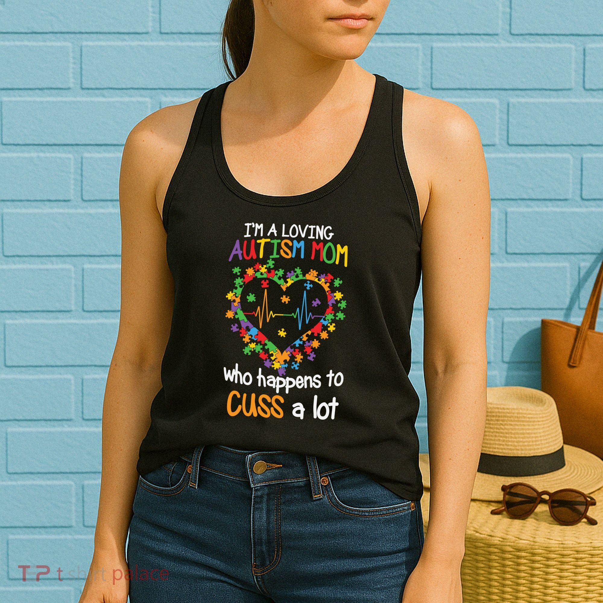 Autism Mom Autism Heart, Autism Puzzle Women's Tank Top