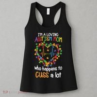 Autism Mom Autism Heart, Autism Puzzle Women's Tank Top thumb 3