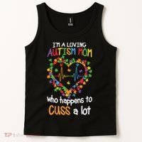 Autism Mom Autism Heart, Autism Puzzle Tank Top thumb 2