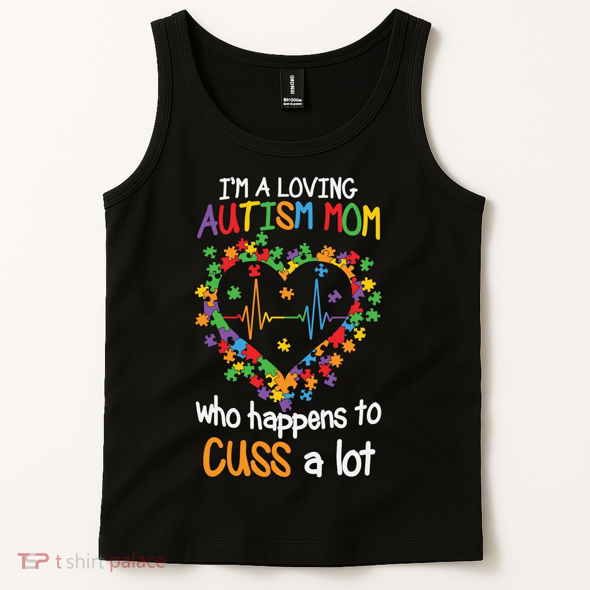 Autism Mom Autism Heart, Autism Puzzle Tank Top