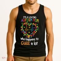 Autism Mom Autism Heart, Autism Puzzle Tank Top thumb 3