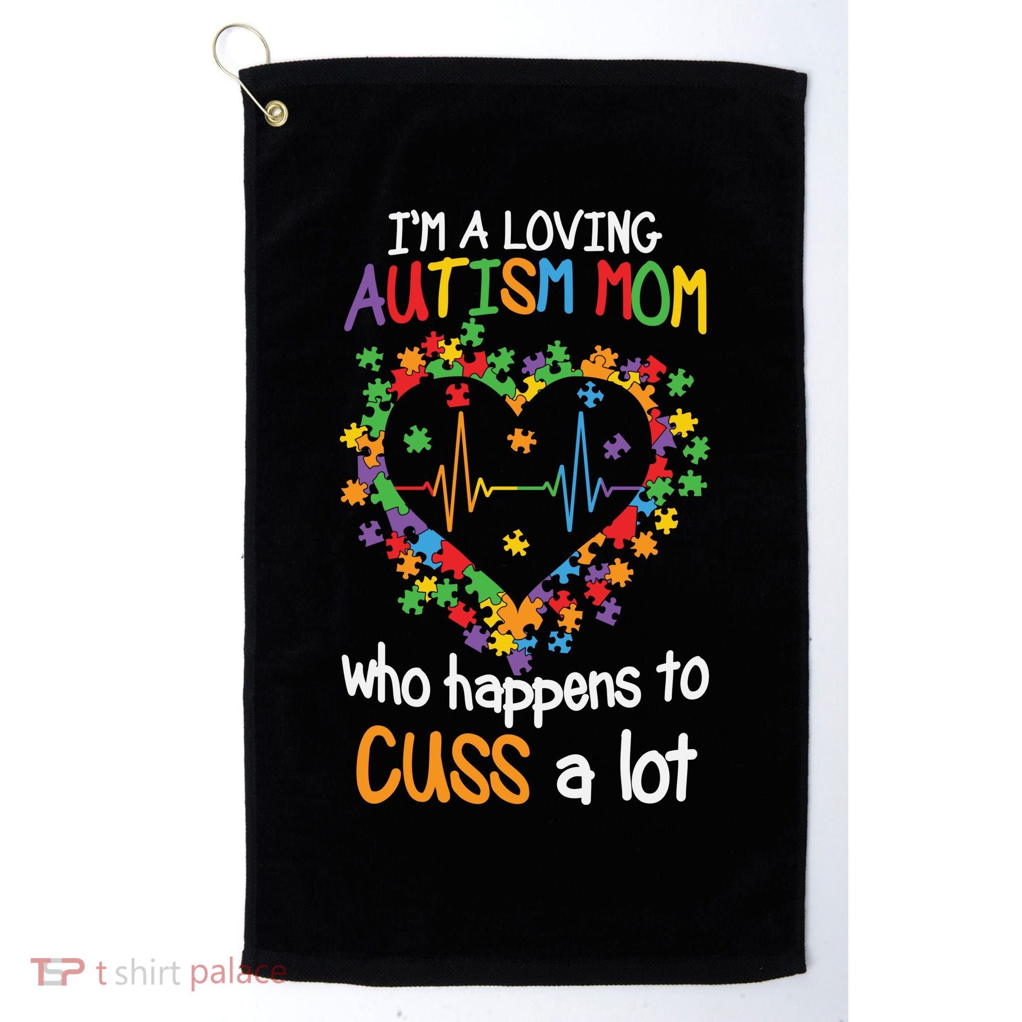 Autism Mom Autism Heart, Autism Puzzle Golf Towel