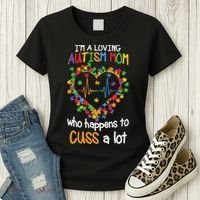 Autism Mom Autism Heart, Autism Puzzle Women's T-Shirt thumb 3