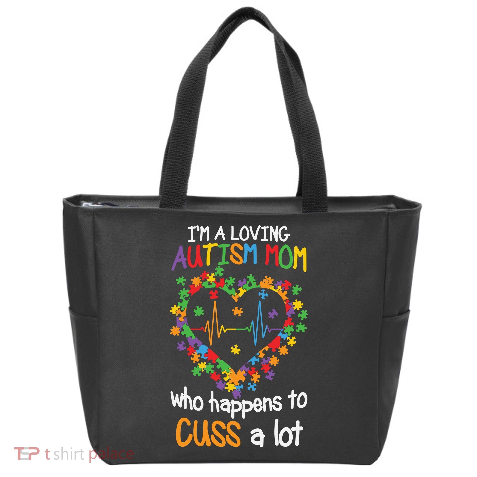 Autism Mom Autism Heart, Autism Puzzle Tote Bag