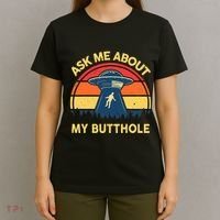 Ask Me About My Butthole Cute Alien Costume Adults Ufo T-Shirt thumb 4