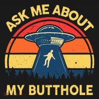 Ask Me About My Butthole Cute Alien Costume Adults Ufo Mousepad thumb 1
