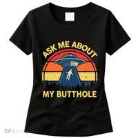 Ask Me About My Butthole Cute Alien Costume Adults Ufo Women's T-Shirt thumb 0