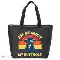 Ask Me About My Butthole Cute Alien Costume Adults Ufo Tote Bag thumb 0
