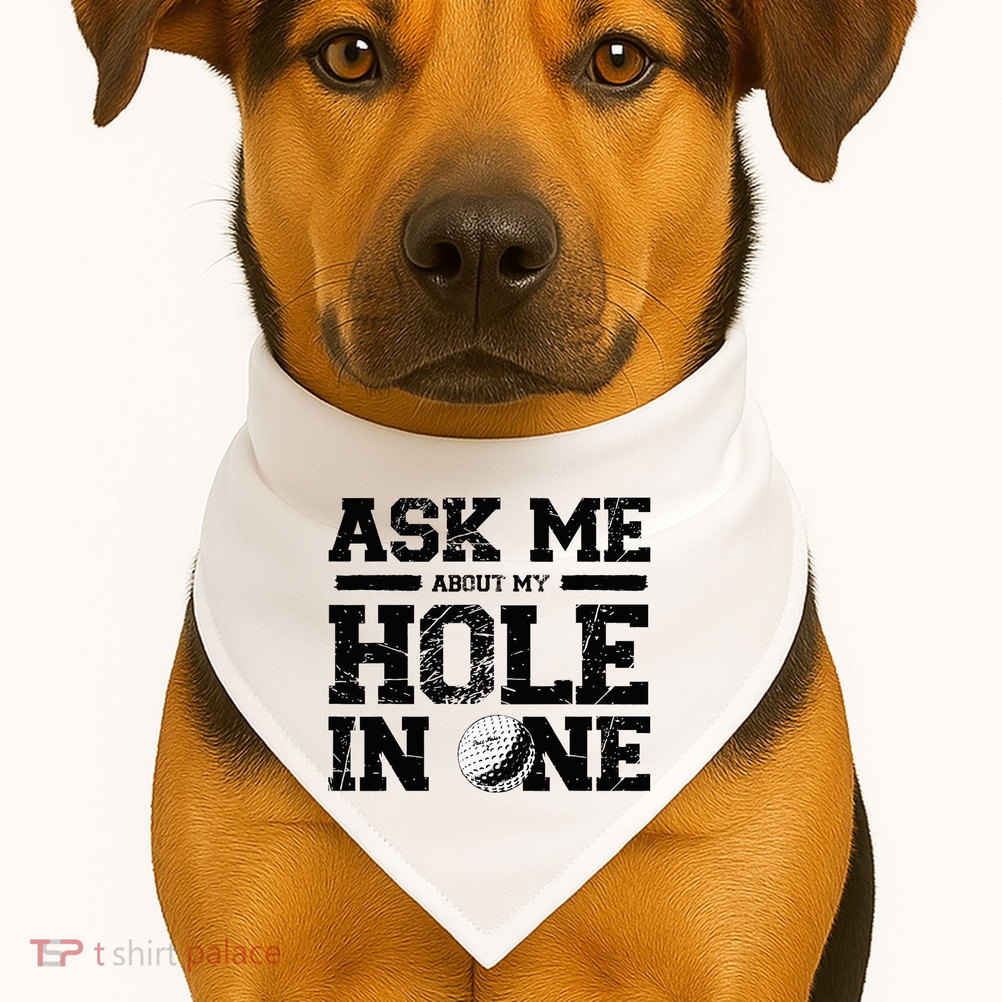 Ask Me About My Hole In One USA-Made Doggie Bandana