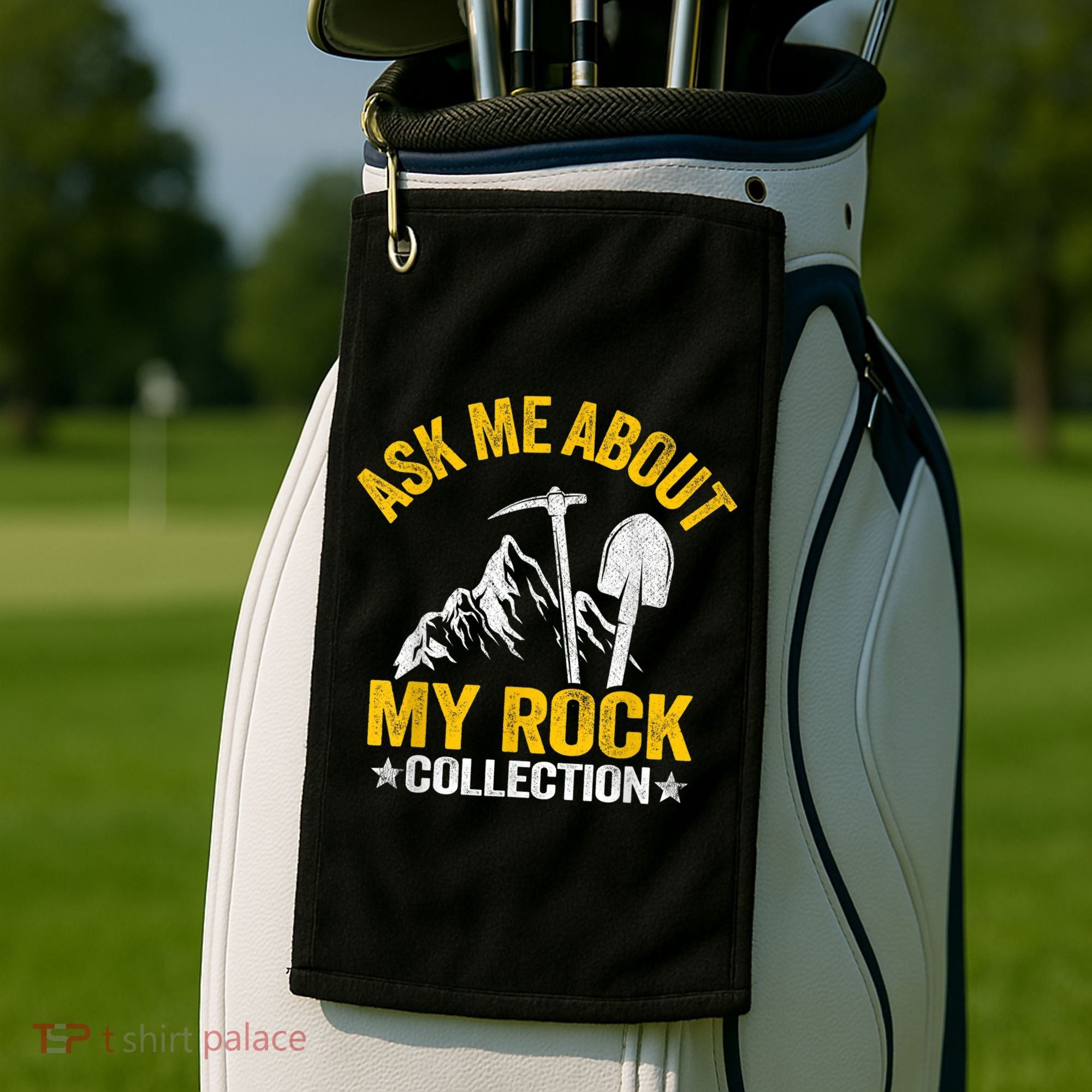 Ask Me About My Rock Collection Collector Jokes Geologist Golf Towel