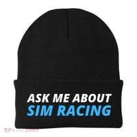 Ask Me About Sim Racing Funny Sim Racer Racing Sim Gamer Car Sim Racing  Beanie thumb 0