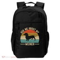 Ask Me About My Weiner Dachshund Dad Backpack thumb 0