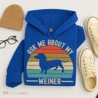 Ask Me About My Weiner Dachshund Dad Hoodie thumb 4