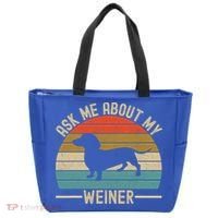 Ask Me About My Weiner Dachshund Dad Tote Bag thumb 0