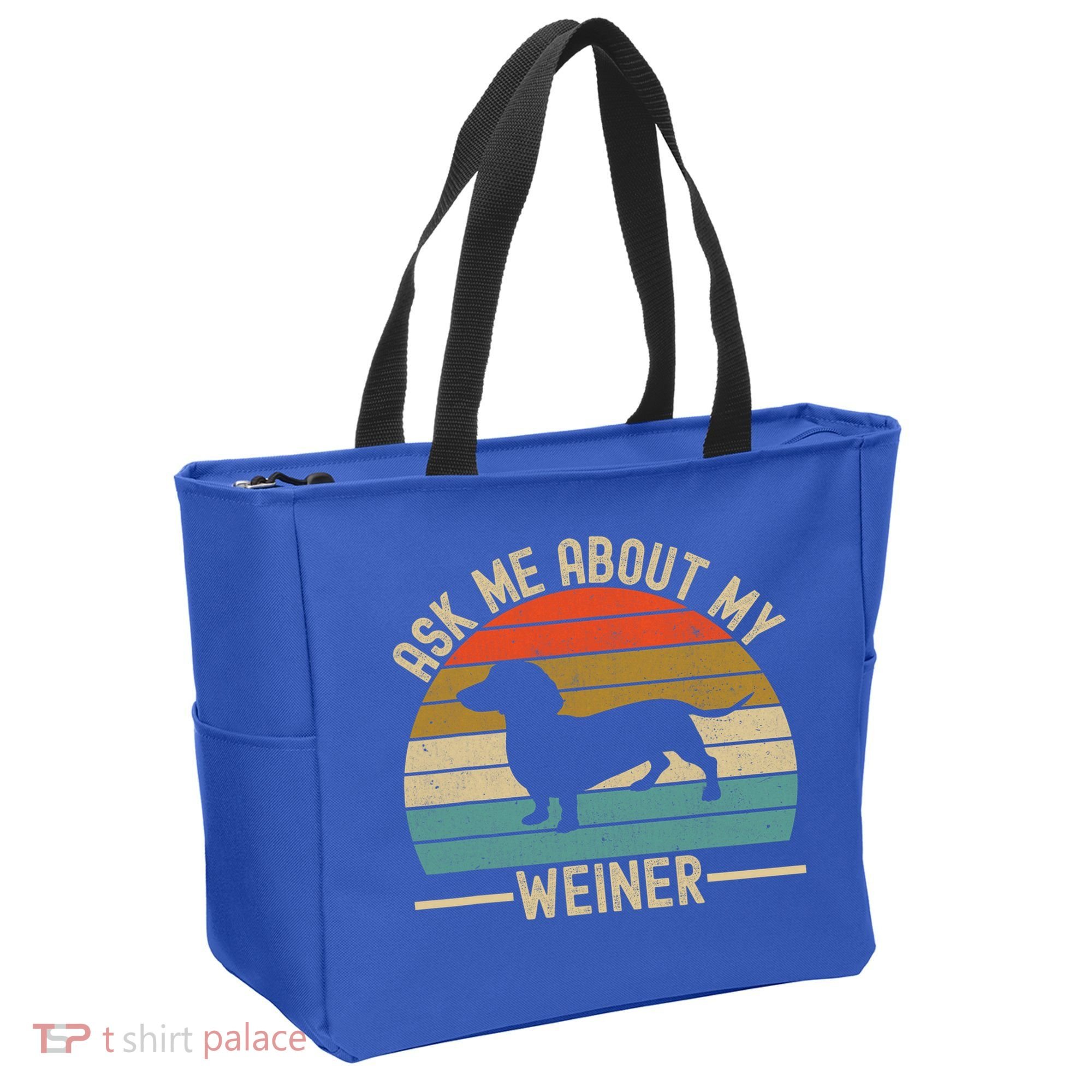 Ask Me About My Weiner Dachshund Dad Tote Bag