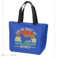 Ask Me About My Weiner Dachshund Dad Tote Bag thumb 3