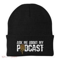 Ask Me About My Podcast Broadcaster Podcaster Host Beanie thumb 0