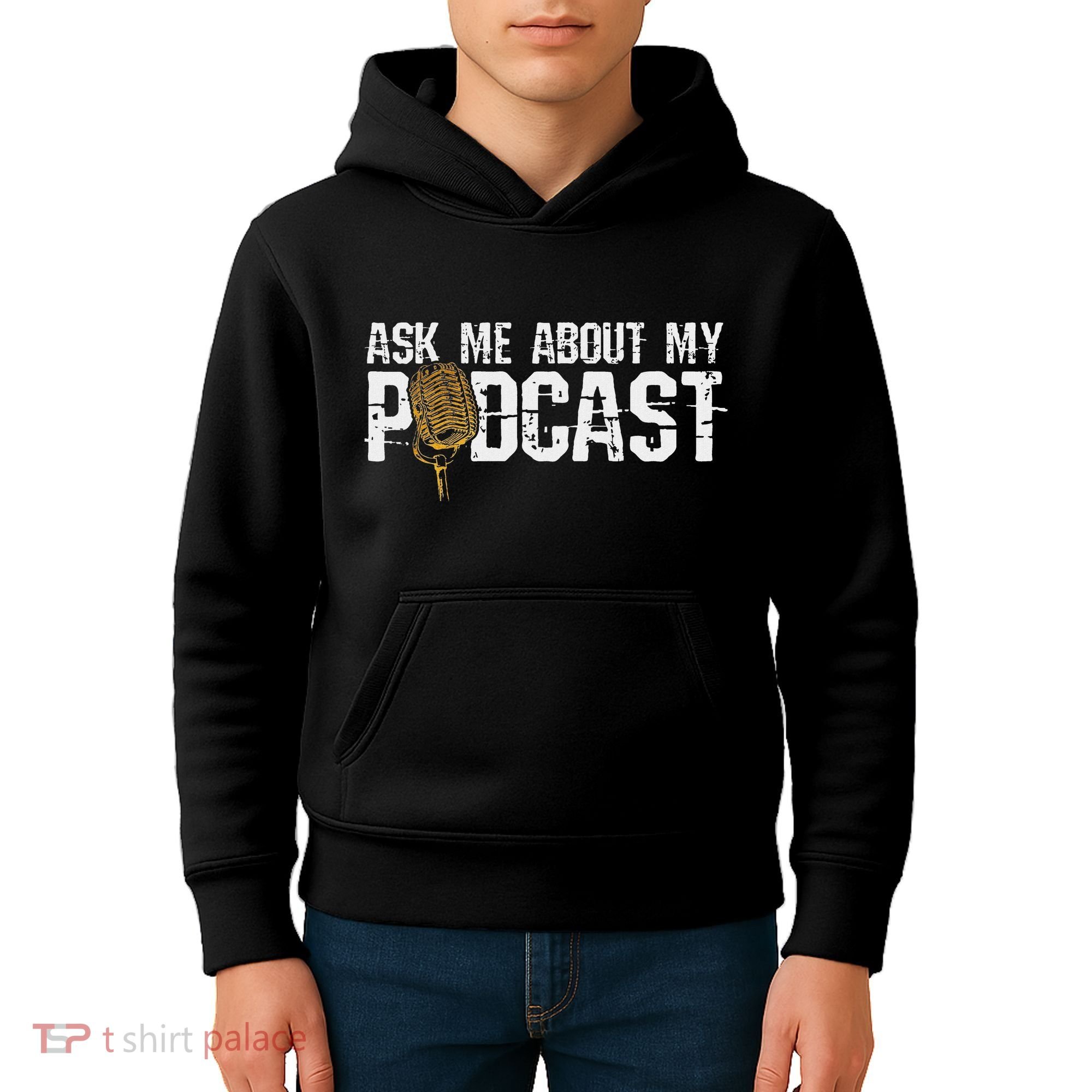 Ask Me About My Podcast Broadcaster Podcaster Host Kids Hoodie