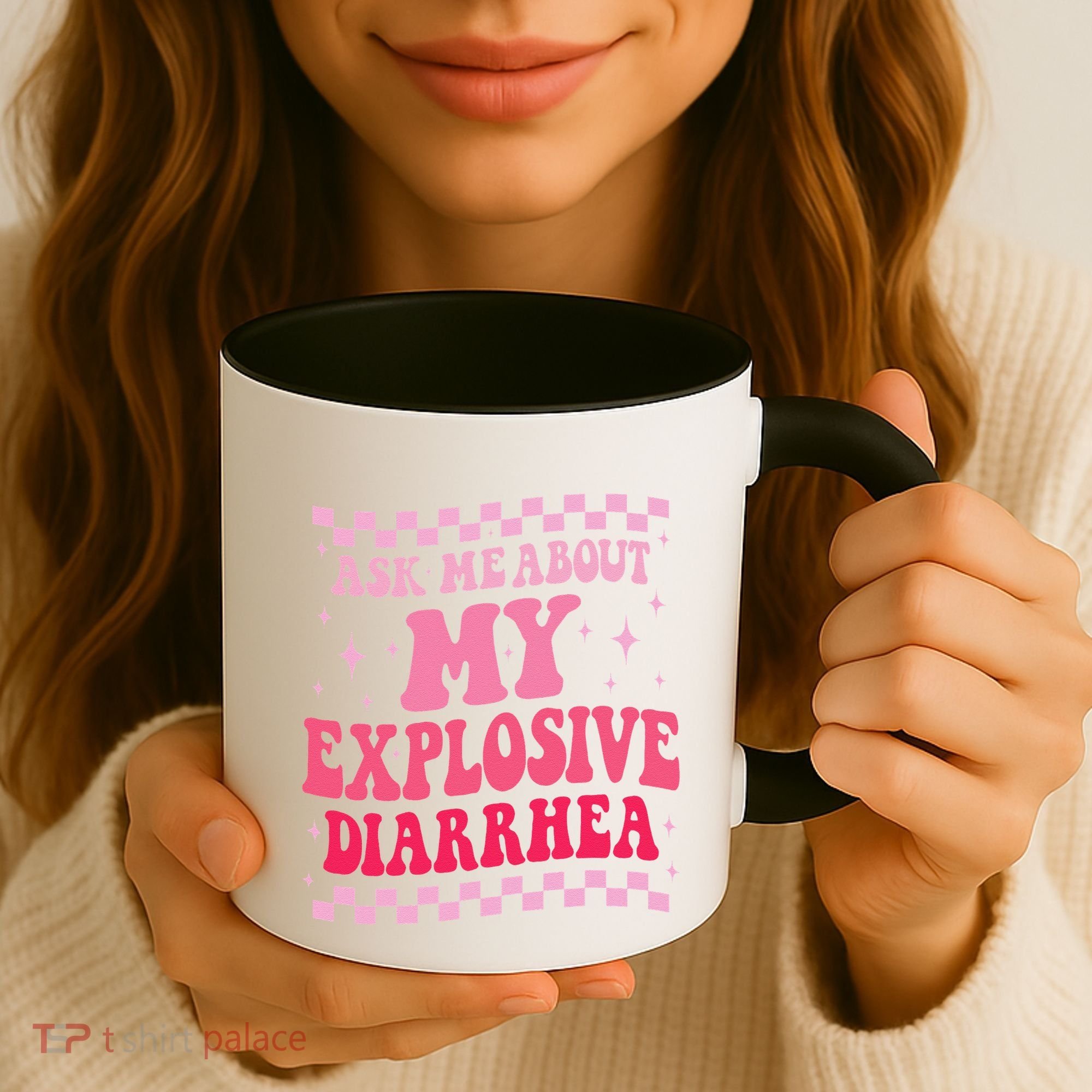 Ask Me About My Explosive Diarrhea Funny Poop Meme Groovy Coffee Mug