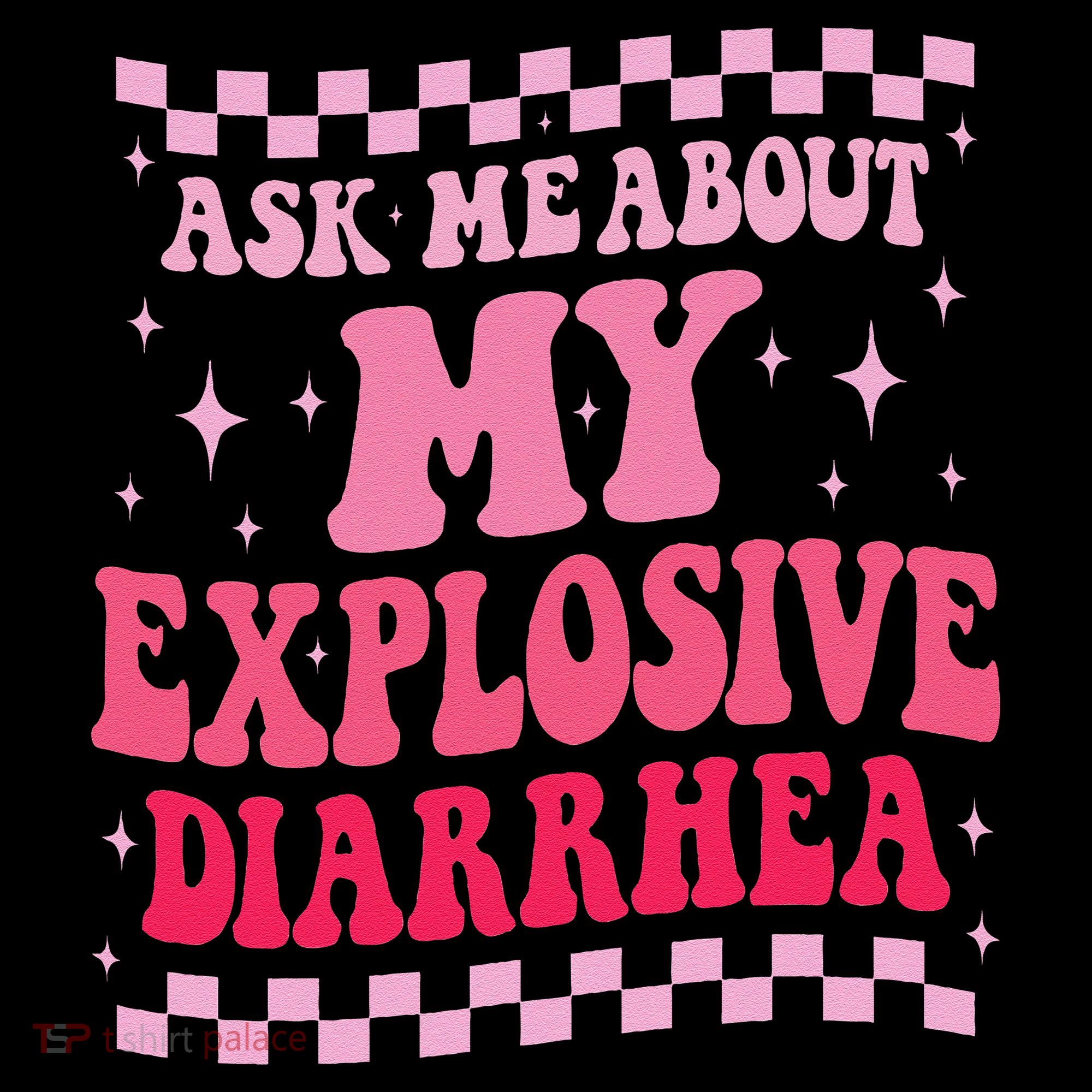Ask Me About My Explosive Diarrhea Funny Poop Meme Groovy Coffee Mug