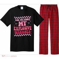 Ask Me About My Explosive Diarrhea Funny Poop Meme Groovy Pajama Set thumb 0