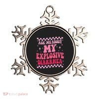 Ask Me About My Explosive Diarrhea Funny Poop Meme Groovy Ornament thumb 0