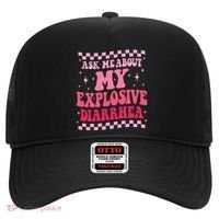 Ask Me About My Explosive Diarrhea Funny Poop Meme Groovy Hat thumb 0