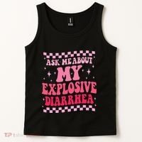 Ask Me About My Explosive Diarrhea Funny Poop Meme Groovy Tank Top thumb 2