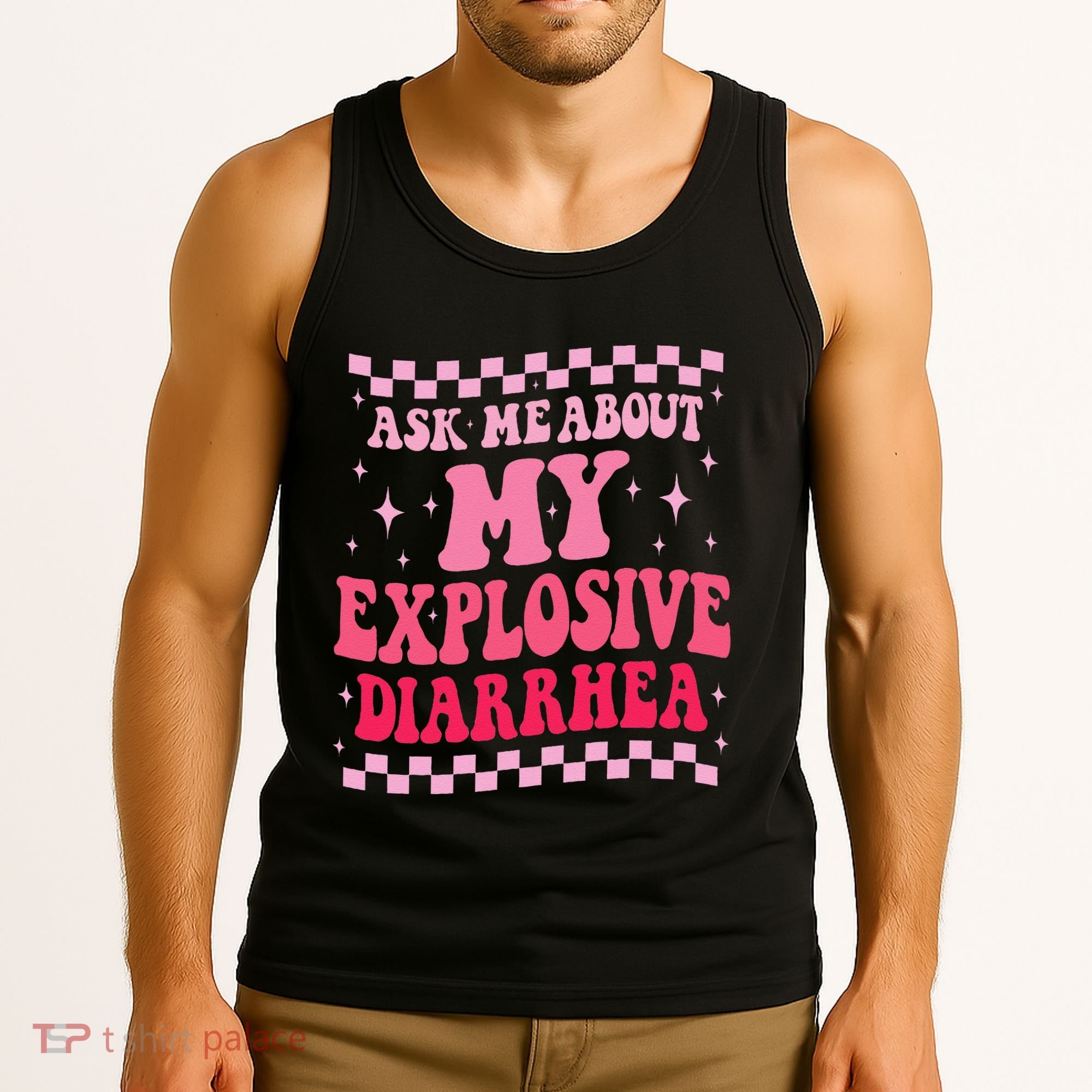 Ask Me About My Explosive Diarrhea Funny Poop Meme Groovy Tank Top