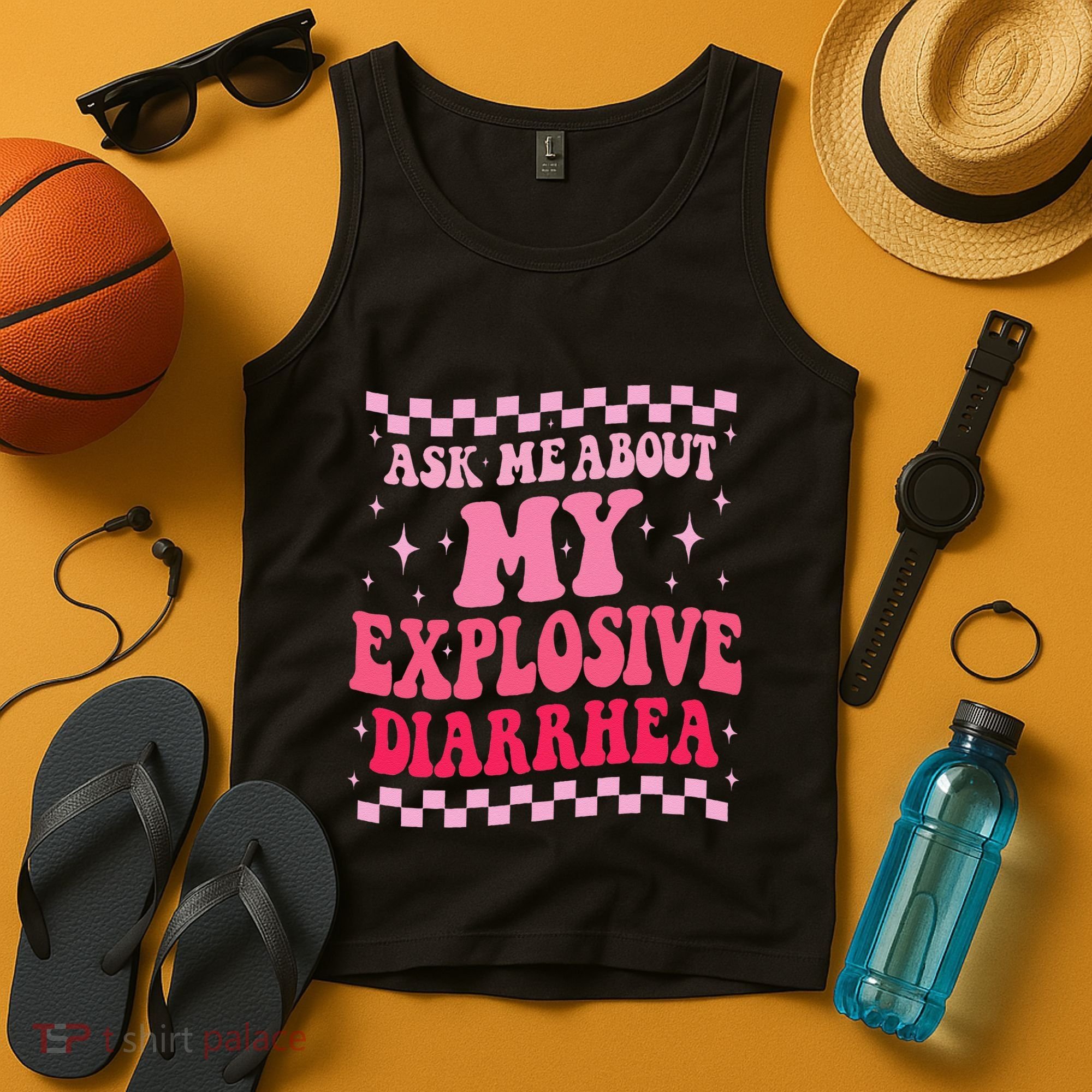 Ask Me About My Explosive Diarrhea Funny Poop Meme Groovy Tank Top