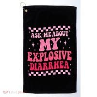 Ask Me About My Explosive Diarrhea Funny Poop Meme Groovy Golf Towel thumb 0