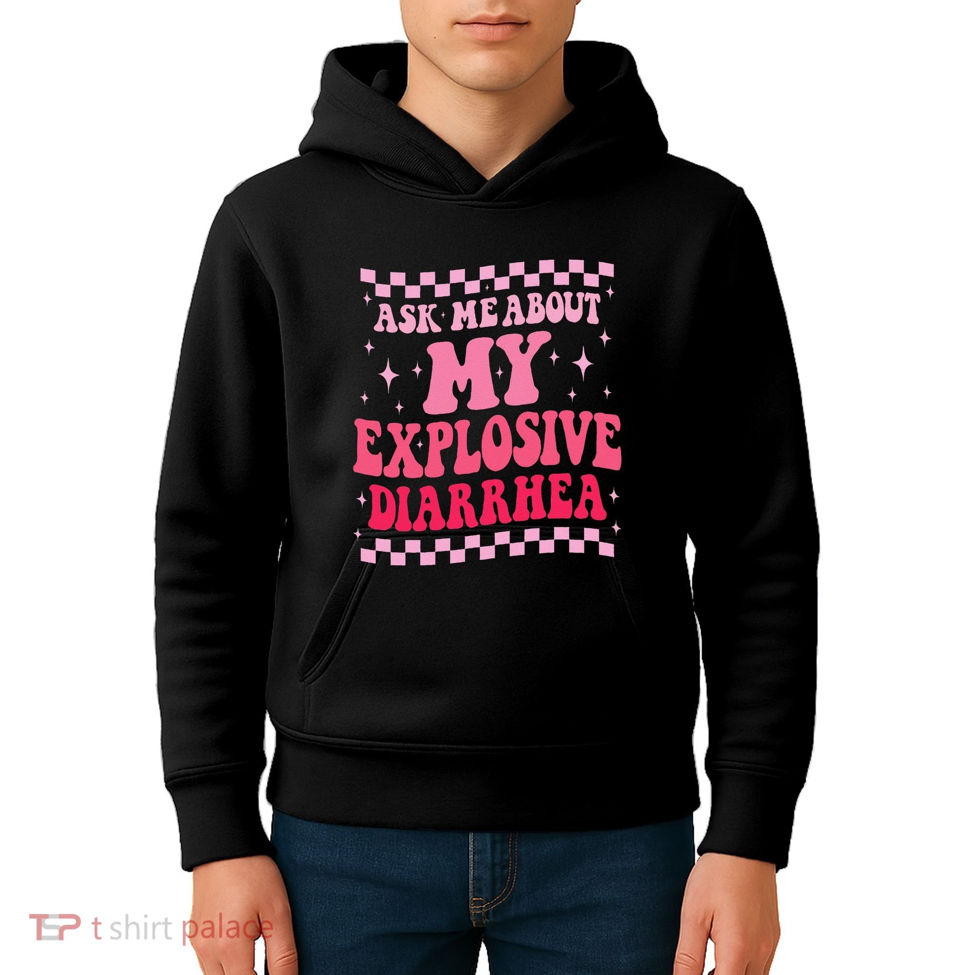 Ask Me About My Explosive Diarrhea Funny Poop Meme Groovy Kids Hoodie