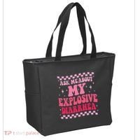 Ask Me About My Explosive Diarrhea Funny Poop Meme Groovy Tote Bag thumb 2